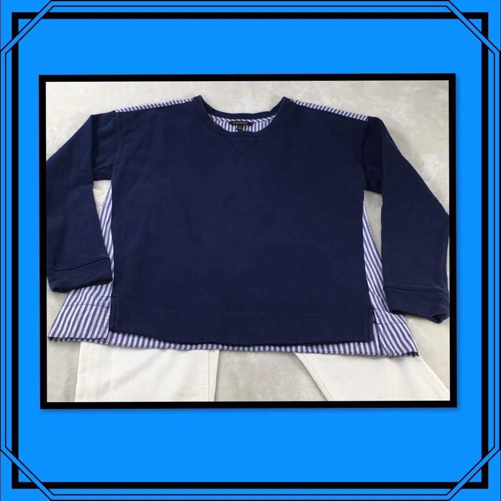 BANANA REPUBLIC SWEATSHIRT NAVY AND WHITE M